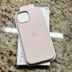 Apple Pink Silicone iPhone 15 Case